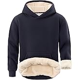 Spring&Gege Boys Girls Fleece Sherpa Lined Hoodie Kids Winter Warm Pullover Hooded Sweatshirts