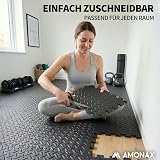 Amonax Gym Flooring Mats 60x60cm Interlocking EVA Foam 4 Tiles Grey view 4