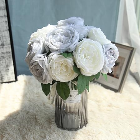 Ohq Fausse Fleur Decoration Décoration Blanche Bleu Rose à Suspendre Avec Vase Bouquet Boite Boule Cerisier Cheveux Cimetiere Coton Champetre Mariage