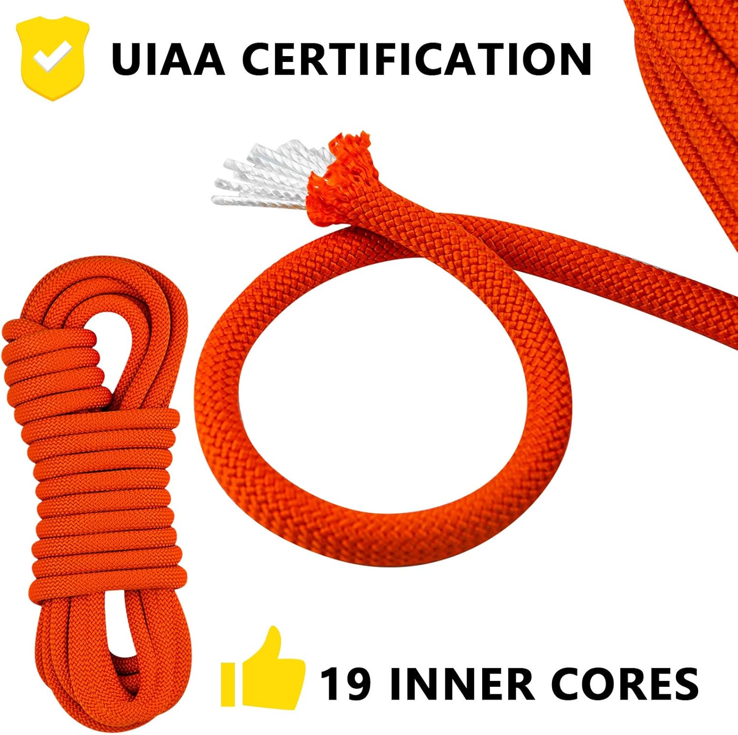 AOLEBA Strong Static Rock Climbing Rope, Tree Climbing Camping Rescue Rope for Outdoor Survival, Hiking, Mountaineering, 10.5mm Diameter, 32 ft (10m) : Sports & Outdoors