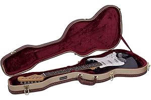 Crossrock Electric Guitar Case fits Telecaster and Stratocaster Style Guitars-Vinyl Tweed(CRW620STTW)