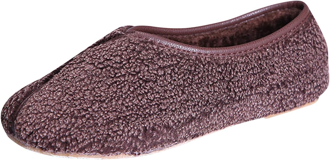 Frestepvie Women's House Slippers Fleece Lined Slip on Indoor Outdoor Loafer Shoes Closed Back