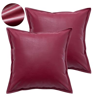 DEZENE Faux Sheepskin Leather Pillow Covers, Pack, Kuwait