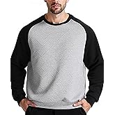 Mlgaril Men's Crewneck Sweatshirts Long Sleeve Pullover Crew Neck Sweatshirt Geometric Texture Casual Sweat Shirt