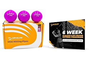 Driveline Baseball Mini Hitting PlyoCare® Balls (200g, 6 Pack) Hitting Practice to Increase Exit Velocity + Free 6-Week Program