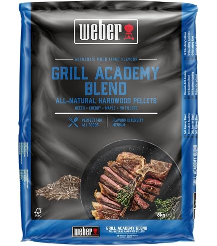 Pellets De Madera De Cerezo Weber 8 Kg - Sabor Afrutado Para Ahumar Carne, 100% Natural, Para Todas Las Barbacoas De Pellets