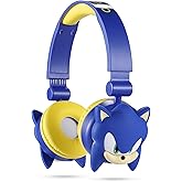 Sonic The Hedgehog - Kids Bluetooth Headphones, Wireless & Wired Over-Ear Headphones with Safe Volume, Adjustable Headband, Rechargeable Battery & Stereo Sound – Perfect for School, Home, & Travell