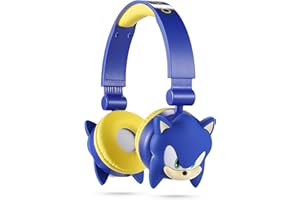 SAKAR Sonic The Hedgehog - Kids Bluetooth Headphones, Wireless & Wired Over-Ear Headphones with Safe Volume, Adjustable Headband, Rechargeable Battery & Stereo Sound – Perfect for School, Home, & Travell