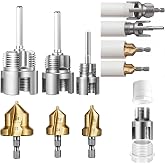 Otoolling 3 Set Pipe Reaming Tool for PVC Threader Kit, 1/2&ldquo;,3/4&rdquo;,1&rdquo; | Integrated Internal and External, Pipe Tapping and Threading Tool, Electric Drill Style Dual Function, PVC Cutting Tool