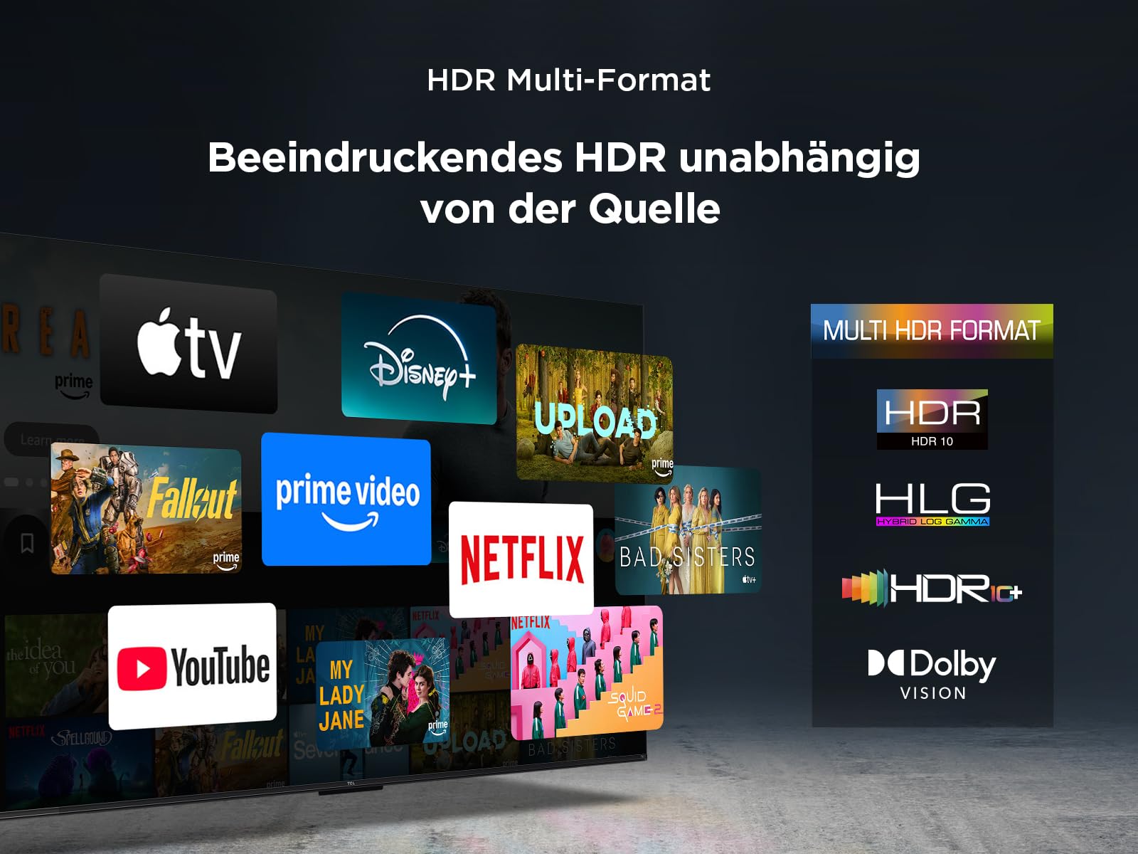 TCL 85T6C 85 Zoll QLED Fernseher, 4K UHD Fire TV, HDR10+, Dolby Vision & Atmos, Smart TV mit Sprachsteuerung mit Alexa, Google Cast & AirPlay 2, Onkyo 2.1 Sound, HDMI 2.1, ALLM 8
