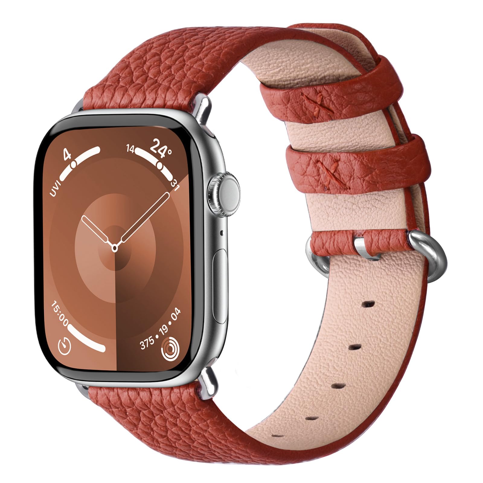 Fullmosa Leather Strap Compatible with Apple Watch Strap 44mm 45mm 46mm 49mm,Leather Strap Compatible with iWatch Ultra 3/2/1 Series 11 10 9 8 7 SE3 SE2 SE 6 5 4,Brown