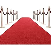HOMBYS 450 GSM Extra Thick 4x10 ft Red Carpet Runner for Partys & Events, Heavy-Duty Felt Aisle Runway Rug for Steps, Prom Proposal & Wedding Ceremony Decorations, Hollywood Oscars for VIP Awards