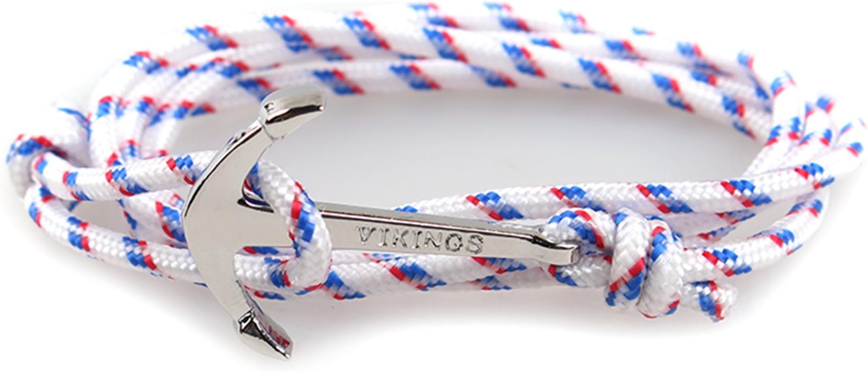 CandyBrowser Happiness Jewelry Nylon Rope Sailing Vikings Wrap Bracelet with Nautical Anchor Alloy Clasp 28 Inches