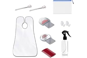 Complete 7-Piece Lice Removal Kit Stainless Steel 3 Lice Comb Set with Protective Wrap, Spray Bottle & Hair Clips Removes Lic