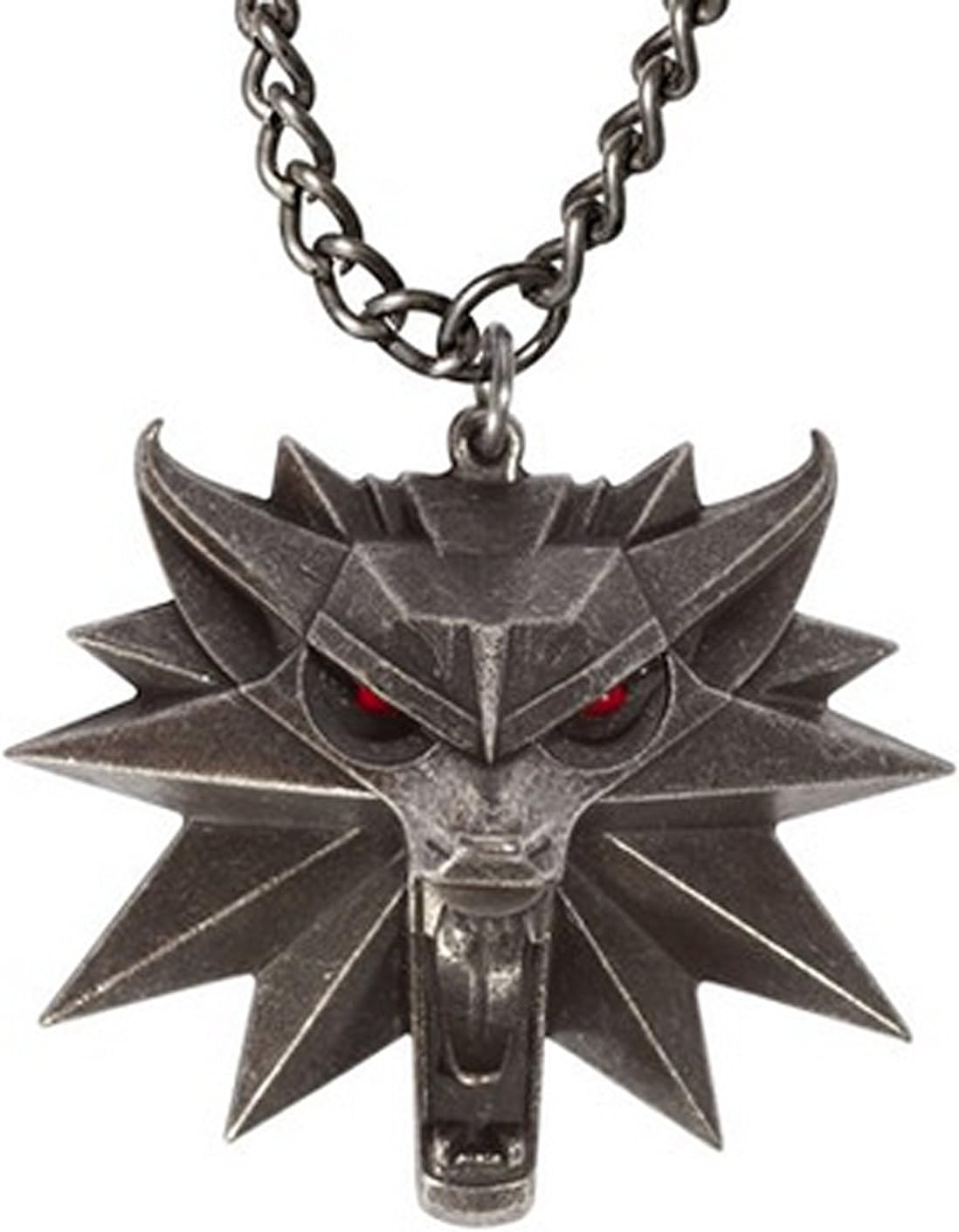 The Witcher Wild Hunt Medallion with LED Eyes Necklace Silver-Coloured