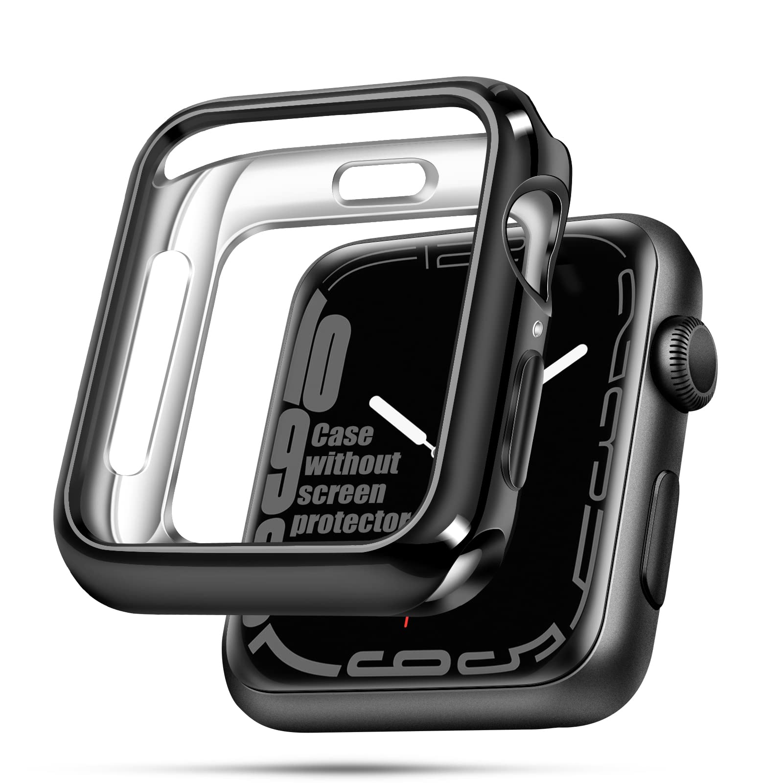 Photo 1 of top4cus 40mm Cover Environmental Soft Flexible TPU Anti-Scratch Lightweight Protective 40mm Iwatch Case Compatible with Apple Watch Series 8/7 Series 6/SE/5/4 Series 3/2/1 - Black