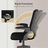 naspaluro Ergonomic Office Chair Swivel Mesh Back with Flip-up Armrests 360° view 8