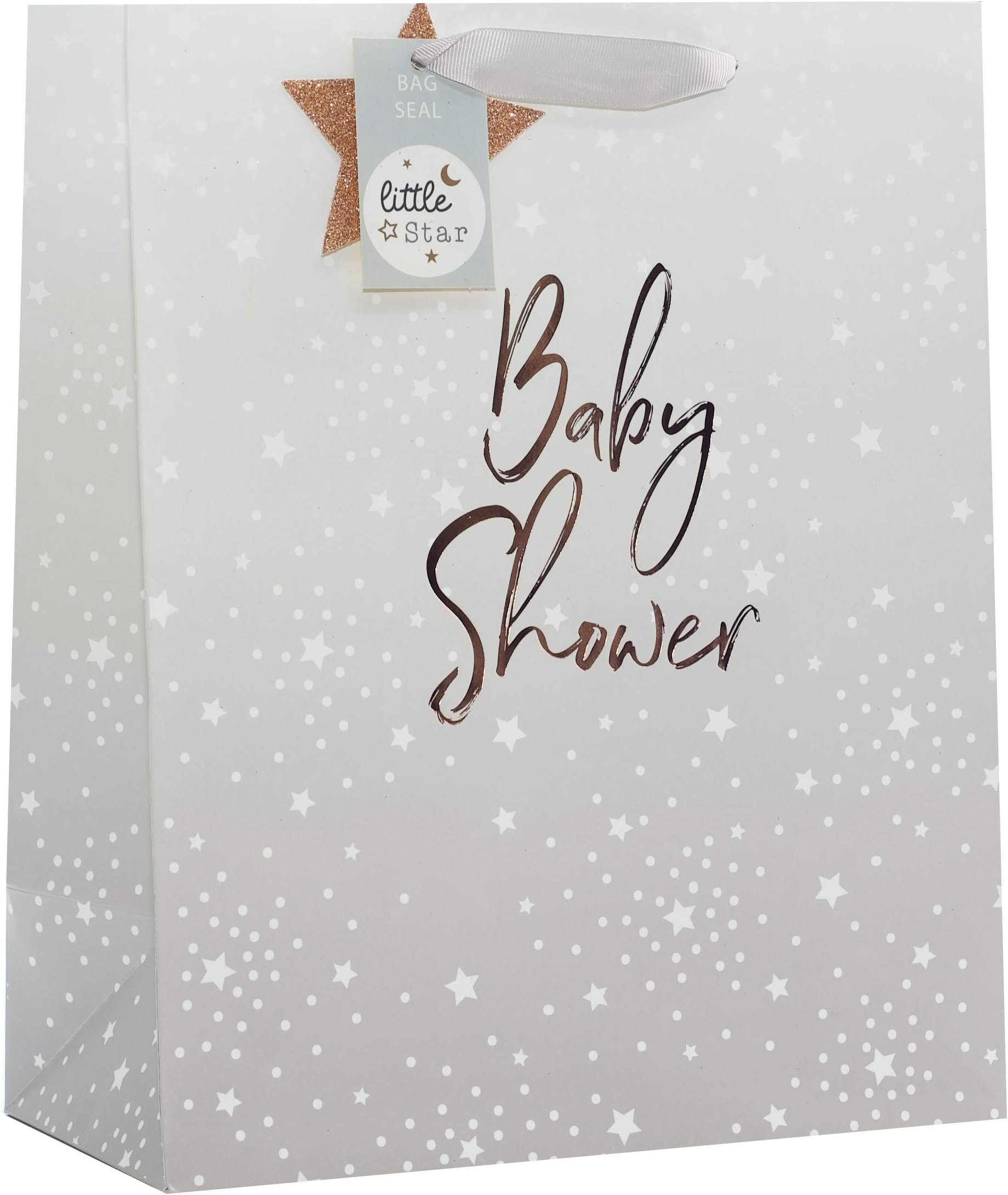 Partisan GBSL Large Baby Shower Tote Bag with Ribbon Handle Attached Tag 13"x10.25"
