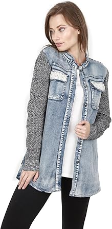 denim sweater jacket women's