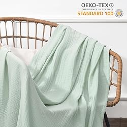 PHF 100% Cotton Muslin Throw Blanket 50" x