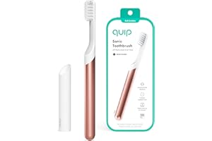 Quip Adult Electric Toothbrush - Sonic Toothbrush with Travel Cover & Mirror Mount, Soft Bristles, Timer, and Metal Handle - Copper