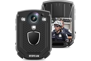 SYDYAM SYDAYM-F1 512GB 4K Body Camera 10-12Hrs Video Record IP68 Waterproof Body Camera with Audio and Video Recording, H.265 Video Code BodyCam for Police Meeting Security Guard Daily Patrol