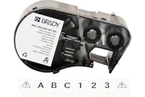 Brady Authentic (M4C-500-595-WT-BK) All-Weather Vinyl Labels 0.5 in W x 25ft Black on White. for use with BMP41, BMP51, M410, M510, and M511 Label Printers.