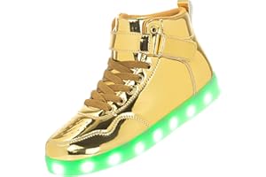 APTESOL Kids LED Light Up Shoes High Top Cool USB Rechargeable Flashing Sneakers for Unisex Child Boys Girls