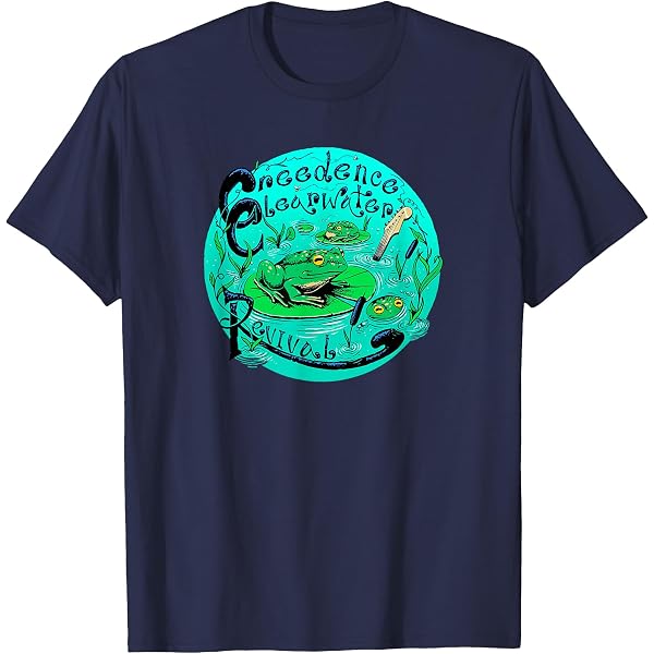 T-shirt Creedence Clearwater Revival 52 Ans - Tailles S à 5XL - Coton - Noir - Neuf