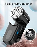 homeasy Fabric Shaver Portable Lint Remover 2 Speeds 6-Leaf Blades Black view 6
