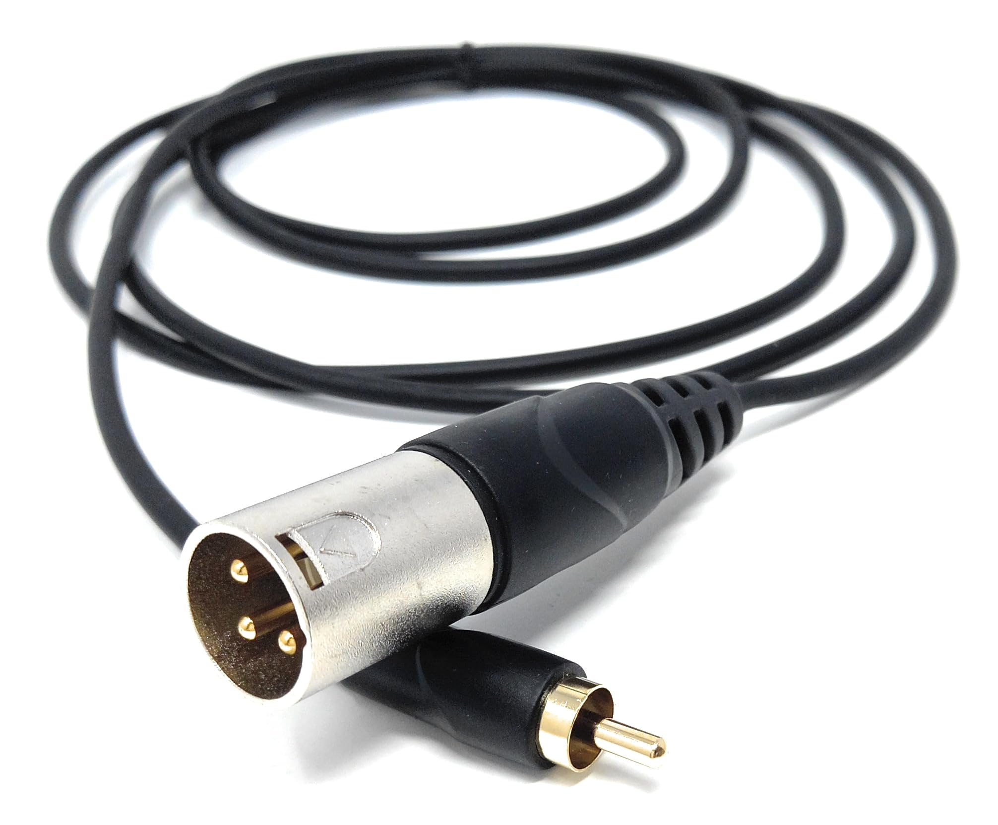 DRUT 2m 3-Pin Male XLR to RCA Phono Single Plug Cable for HiFi Audio, Music Instruments, Mixer, Microphone Lead, Cable, Gold Plated 6.5ft