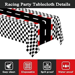 WNINK 2 PCS Racing Car Theme Tablecloths Car