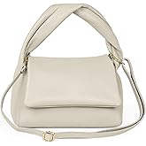 Italian Calf Leather Top-Handle Bag for Women with Zipper Magnetic Flap & Twisted Handle | Crossbody Shoulder Purse