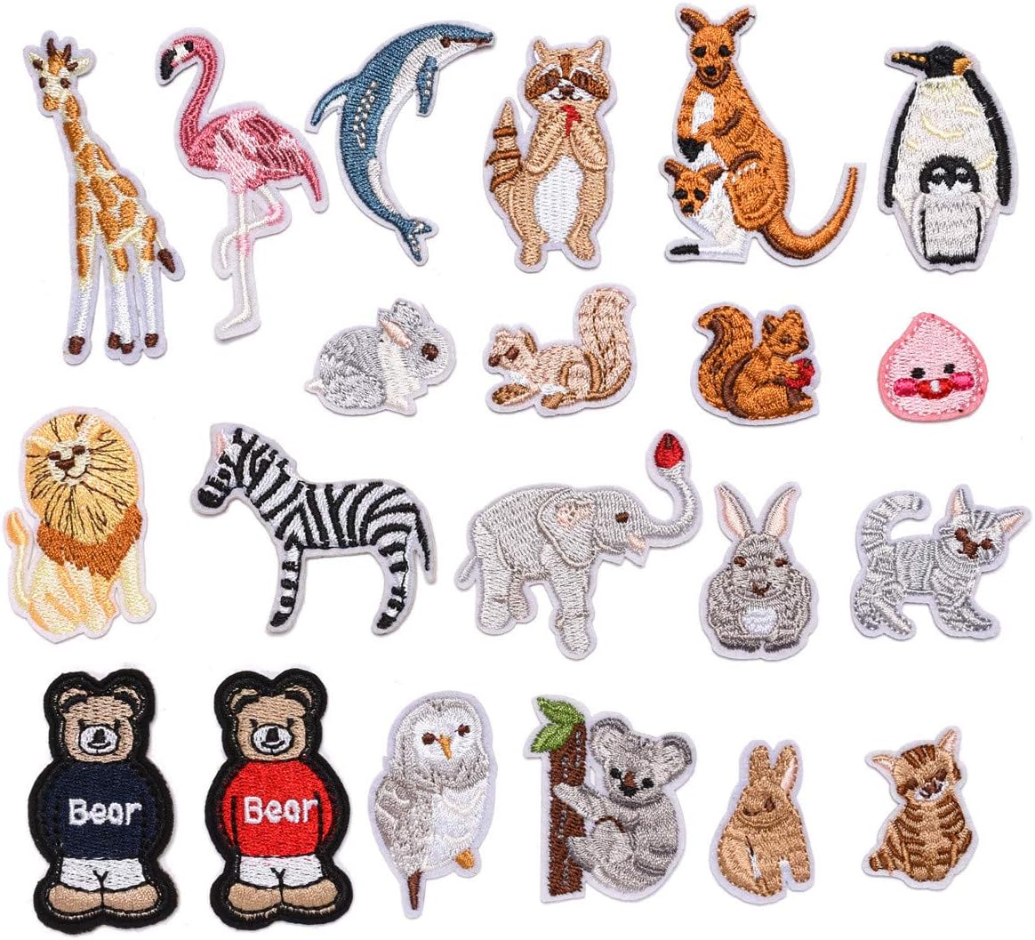 Amazon Wdlife 動物ワッペン アイロン刺繍ワッペン しまうま うさぎ 猫 象カンガルーペンギン 様々な動物 キリンぞうさんタンチョウパンダフクロウ猫犬イルカワッペンアップリケ Diy服 小さいサイズ可愛い装飾 21枚セット ワッペン アップリケ 通販