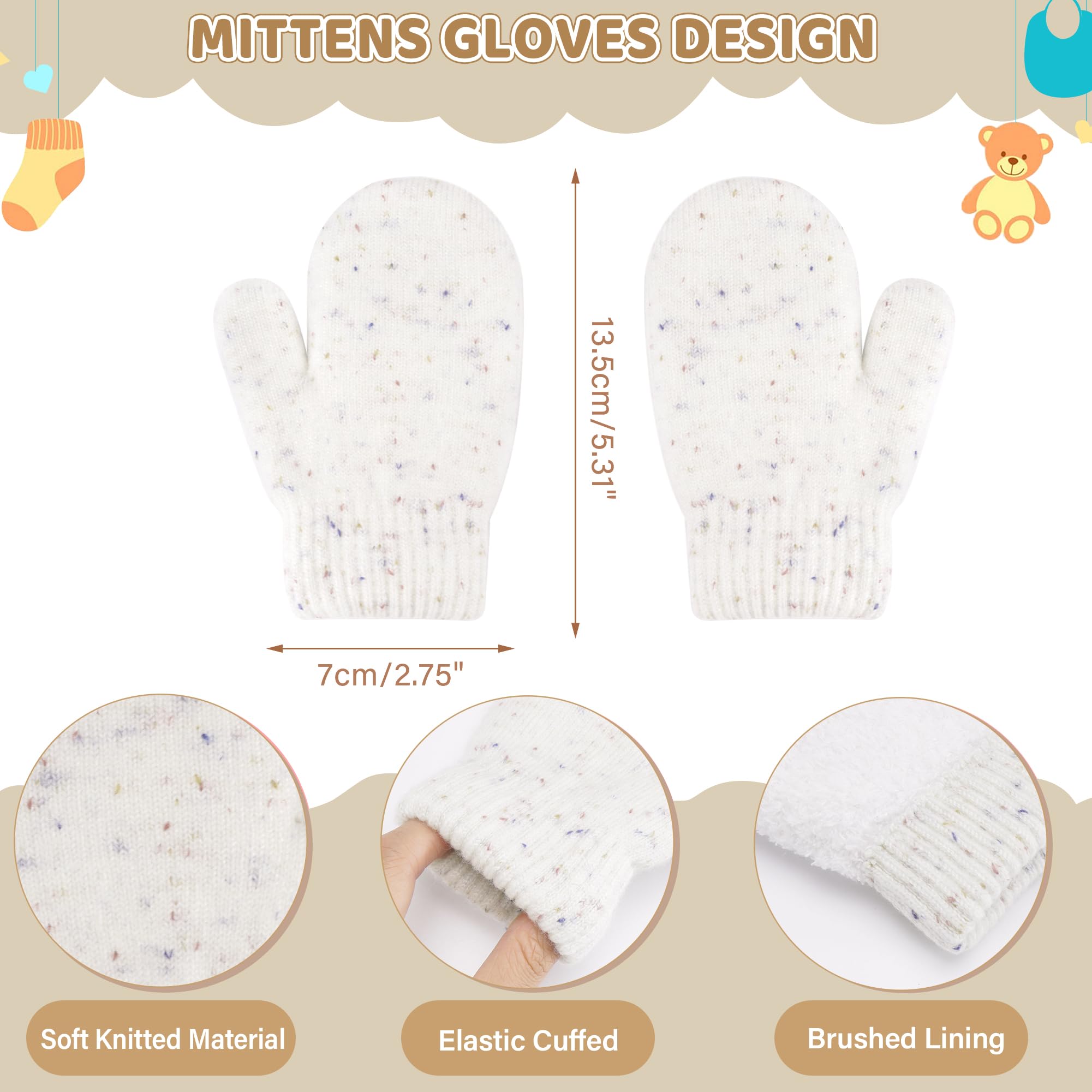 FZ FANTASTIC ZONE Toddler Kids Winter Hats Gloves Scarfs Beanie Mittens Neck Warmer for 0 6 12 Months 1 2 3 4-8 Year Old Baby Girls Boys Gifts