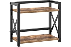 YATINEY 2-Tier Spice Rack, Counter Shelf Organizer, Countertop Storage Shelf, Industrial Kitchen Spice Rack Organizer, for Ki