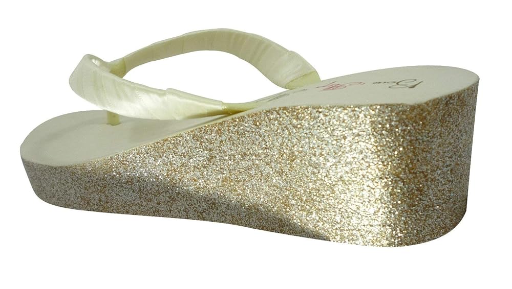gold wedge flip flops