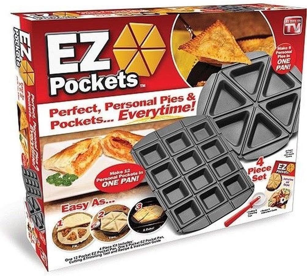 Popcandy EZ Pockets: Gray Non-Stick Steel 4-Piece Baking Kit - As Seen On TV
