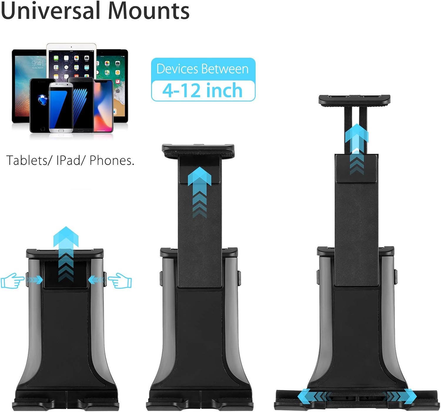 Linkstyle Car Phone Holder, Adjustable Suction Car Phone Mount 360° Rotation for Dashboard & Windscreen, for 5.5-11" Devices - Image 3