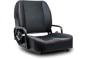 TICSEA Universal Forklift Seat,Tractor Seat with Adjustable Back,Safety Belt and Operator Position Switch,Excavator Skid Loader Backhoe Dozer Telehandler
