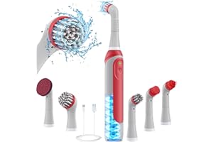 kHelfer Rechargeable Electric Grout Brush with Built-in Battery, Upgraded KH6A Stainless Steel Wire Grout Scrubber & IPX7 Wat