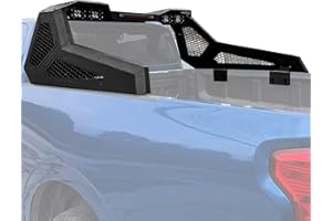 PARTREE Roll Bar Adjustable fit for Ford F150 & Chevy Silverado & GMC Sierra & Dodge Ram 1500 & Toyota Tundra Full Size Universal Pickup Trucks w/LED Lights, Long Strip 3rd Brake Light Thick Chase Rack