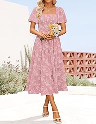 ZESICA Women's Summer Boho Floral Midi Dresses 2025