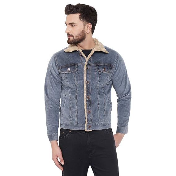 faux fur denim jacket mens