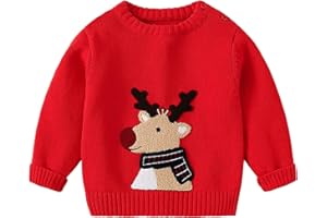 Toddler Ugly Christmas Sweater Winter Graphic Crewneck Knit Pullover Sweaters for Boys Cotton Long Sleeve Cute Clothes