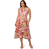 Adrianna Papell Printed High-Low Dress, Mint Multi