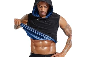 EVERFION Sauna Shirt for Men Heat Trapping Workout Vest Hoodies Mens Tank Top Sleeveless Sweat Suit for Boxing Exercise Gym