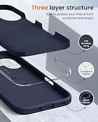 OuXul Designed for iPhone 16 Case,Shockproof Liquid