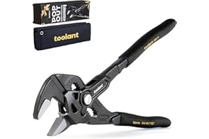 toolant 7-Inch Black Gold Adjustable Plier Wrench, CR-V Steel Smooth Parallel Jaws with Pouch – Suitable for Nuts, Pipes, Plumbing, Auto & Repairs, Suitable Gift for DIYers