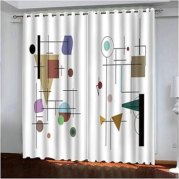 Aeici Blickdichte Vorhange Wohnzimmer Geometrie Schlafzimmer Vorhange Modern Bunt Vorhange 274x115cm Verdunklungs Vorhang Fur Schiene Amazon De Kuche Haushalt
